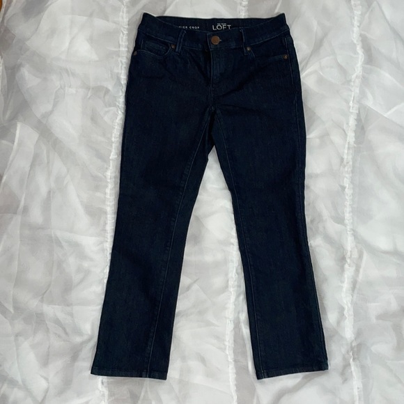 LOFT Denim - Ann Taylor Loft Dark Wash Modern Kick Crop Jeans Size 24/00P